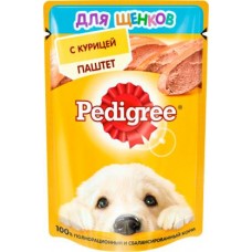 Влажный корм для щенков Pedigree от 1 месяца Паштет с курицей 80г в магазинах Магнит