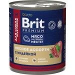 Влажный корм для собак Brit Premium Мясное ассорти с индейкой 750г