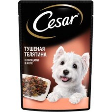 Влажный корм для собак Cesar с тушеной телятиной и овощами в желе 85г в магазинах Магнит