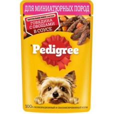 Влажный корм для собак Pedigree миниатюрных пород Паштет с говядиной и овощами в соусе 85г в магазинах Магнит