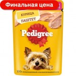 Влажный корм для собак Pedigree миниатюрных пород Паштет с курицей 80г