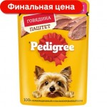 Влажный корм для собак Pedigree Паштет с говядиной Для миниатюрных пород 80г