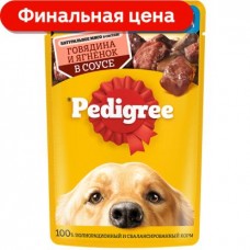 Влажный корм для собак Pedigree всех пород Говядина с ягненком в соусе 85г в магазинах Магнит