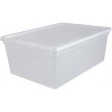 Короб для хранения Полимербыт прозрачный с крышкой 10л в магазинах Магнит