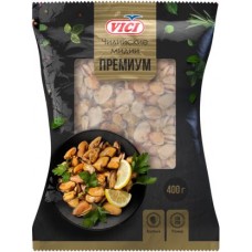 Мидии Vici чилийские крупные Премиум варено-мороженые 400г в магазинах Магнит