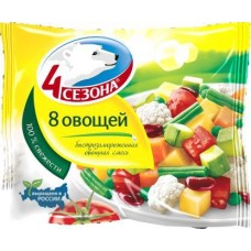 Смесь овощная 4 Сезона 8 овощей быстрозамороженная 400г в магазинах Магнит