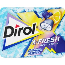 Жевательная резинка Dirol без сахара со вкусом черники и цитрусовых фруктов 16г в магазинах Магнит