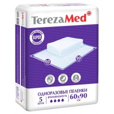 Пеленки одноразовые TerezaMed Super впитывающие 60х90см, 5шт в магазинах Перекресток