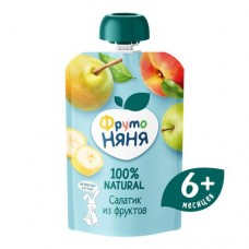 Пюре ФрутоНяня Салатик из фруктов с 6 месяцев, 90г в магазинах Перекресток