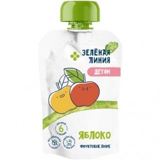 Пюре яблочное с 4 месяцев Зелёная Линия, 90г в магазинах Перекресток