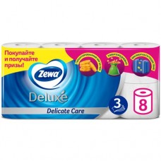 Бумага туалетная Zewa Deluxe 8шт белая 3 слоя в магазинах Перекресток