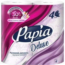 Бумага туалетная Papia Deluxe 4шт белая 4 слоя в магазинах Перекресток