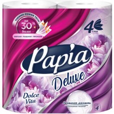 Бумага туалетная Papia Deluxe Дольче вита 4 слоя, 4шт в магазинах Перекресток