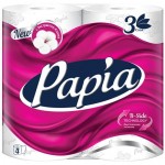 Бумага туалетная Papia 4шт белая 3 слоя