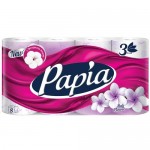 Бумага туалетная Papia 8шт Балийский цветок 3 слоя