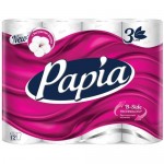 Бумага туалетная Papia 12шт белая 3 слоя