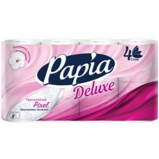 Бумага туалетная Papia Deluxe 8шт белая 4 слоя в магазинах Перекресток