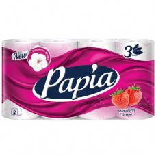 Бумага туалетная Papia 8шт Клубничная мечта 3 слоя в магазинах Перекресток