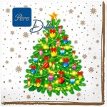 Салфетки Pero Deluxe Новогоднее чудо столовые сервировочные 3 слоя 33х33см, 20шт
