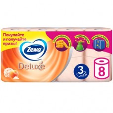 Бумага туалетная Zewa Deluxe 8шт Персик 3 слоя в магазинах Перекресток