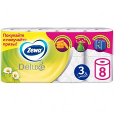 Бумага туалетная Zewa Deluxe 8шт Ромашка 3 слоя в магазинах Перекресток