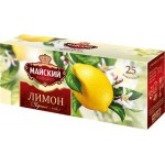 Чай Майский чёрный лимон в пакетиках, 25х1.5г