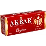Чай Akbar Цейлон чёрный в пакетиках, 25x2г
