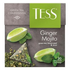 Чай Tess Ginger Mojito зелёный в пирамидках, 20х1.8г в магазинах Перекресток