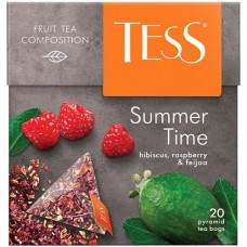 Чай Tess Summer чёрный малина-шиповник-гибискус в пирамидках, 20х2г в магазинах Перекресток
