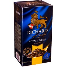 Чай Richard Роял Цейлон чёрный в сашетах, 25х2г в магазинах Перекресток