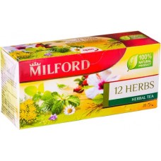 Чай Milford 12 трав травяной в пакетиках, 20х2.25г в магазинах Перекресток