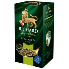 Чай Richard Royal Green зелёный китайский в пакетиках, 25х2г в магазинах Перекресток
