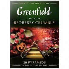 Чай Greenfield Redberry Crumble чёрный ароматизированный в пирамидках, 20х1.8г в магазинах Перекресток