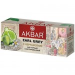 Чай Akbar Граф Грей чёрный с ароматом бергамота в пакетиках, 25x2г