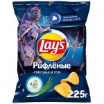 Чипсы Lay's Рифленые Сметана-Лук, 225г