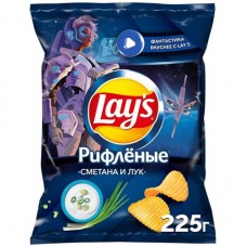 Чипсы Lay's Рифленые Сметана-Лук, 225г в магазинах Перекресток