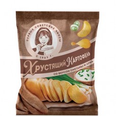 Чипсы Хрустящий Картофель со вкусом сметаны и лука, 70г в магазинах Перекресток