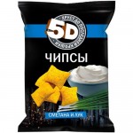 Чипсы 5D пшеничные со вкусом сметаны и лука, 90г
