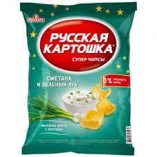 Чипсы картофельные Русская Картошка со вкусом сметаны и лука, 80г в магазинах Перекресток