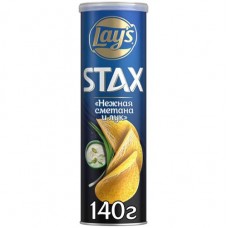 Чипсы Lay's Stax Нежная сметана и лук, 140г в магазинах Перекресток