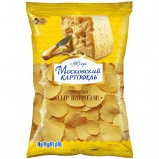 Чипсы картофельные Московский Картофель со вкусом сыра пармезан хрустящие, 150г в магазинах Перекресток