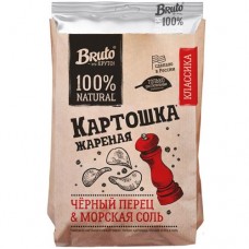Чипсы Bruto картофельные с морской солью и черным перцем, 130г в магазинах Перекресток
