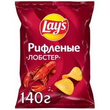 Чипсы картофельные Lay's рифлёные во вкусом лобстера, 140г в магазинах Перекресток