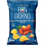 Чипсы Bon Giorno Средиземноморский Лобстер картофельные рифленые, 80г