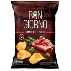 Чипсы Bon Giorno картофельные со вкусом Хамон Де Теруэль, 80г в магазинах Перекресток