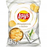 Чипсы Lays картофельные со вкусом моцарелла с песто, 95г