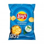 Чипсы картофельные Lays со вкусом сметаны и зелени, 95г
