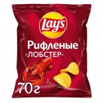 Чипсы картофельные Lays со вкусом лобстера рифленые, 70г