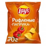 Чипсы картофельные Lays со вкусом Паприка рифленые, 70г