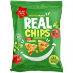 Чипсы Happy Crisp кукурузно-рисовые цельнозерновые со вкусом Томат и базилик, 50г